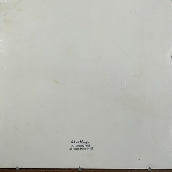 Vtg Island Designs Maine Embossed Watercolor Signed Chong Double Matted & Framed - Picture 7 of 8